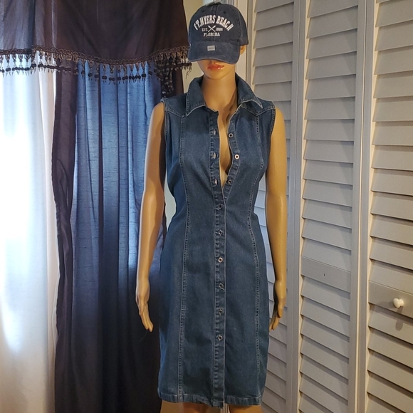 Denim Button-down tie-waist jesse jeans Dress - Picture 4 of 14